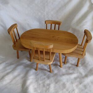 Unique in the world  4 wooden chairs and table handmade in the 1980s